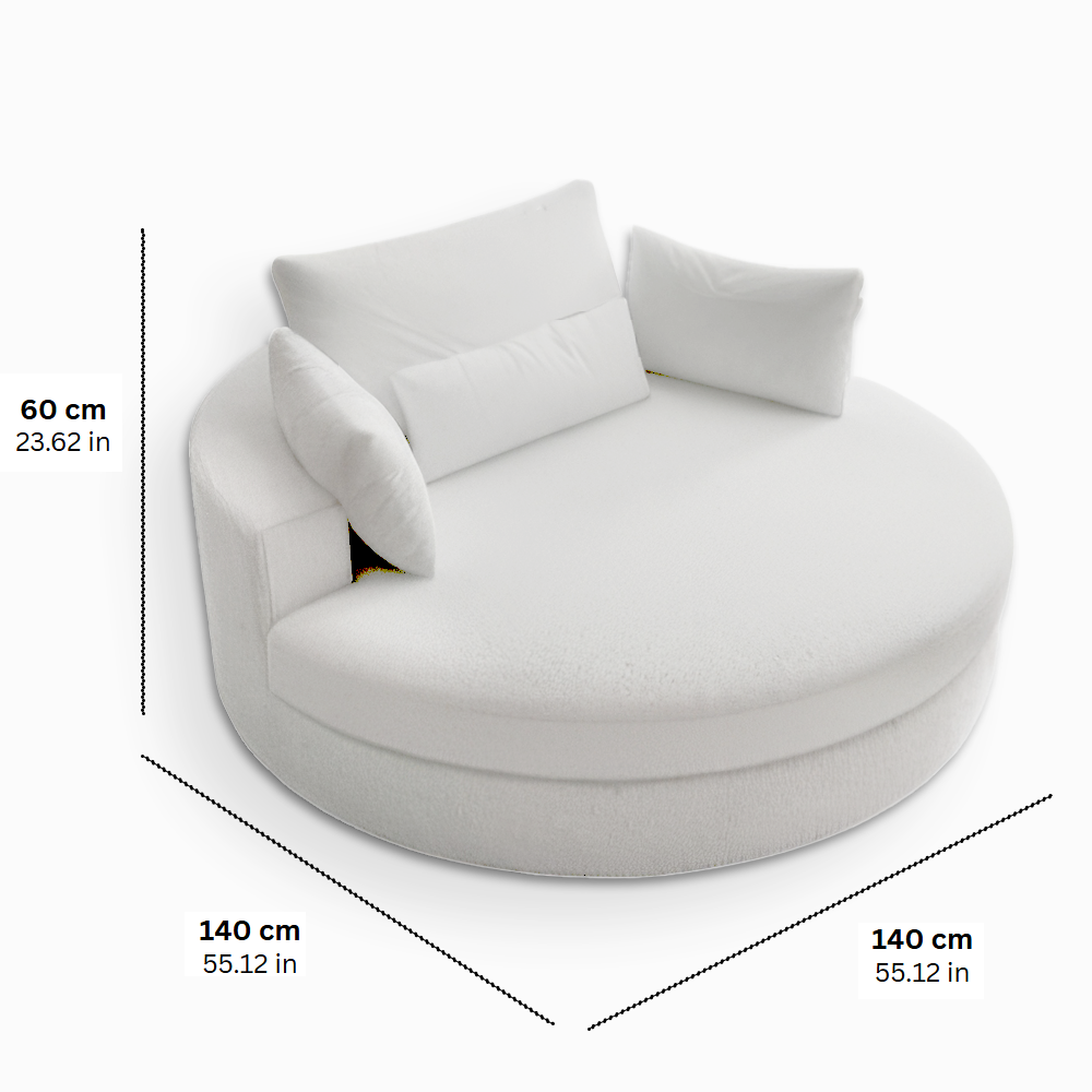 Green round sofa