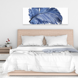 Canvas 16 x 48 - Watercolor blue feather