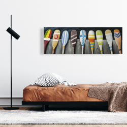 Toile 16 x 48 - Pagaies colorées sur le quai