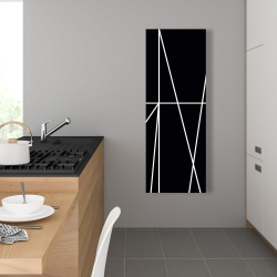 Toile 16 x 48 - Rayures blanches sur fond noir