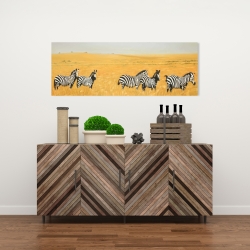 Toile 16 x 48 - Troupeau de zèbres