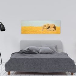 Toile 16 x 48 - éléphant et son tout petit