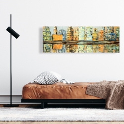 Canvas 16 x 48 - Reflections of a colorful city