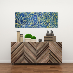 Canvas 16 x 48 - Blue leaf patterns