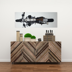 Toile 16 x 48 - Vue de haut d'une moto