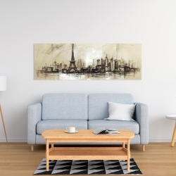 Toile 16 x 48 - Esquisse de la tour eiffel