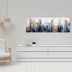 Canvas 16 x 48 - Texturized abstract city