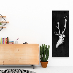 Canvas 16 x 48 - Deer skull in the dark