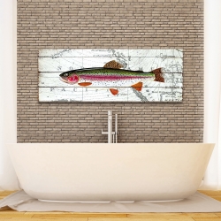 Canvas 16 x 48 - Trout on a world map