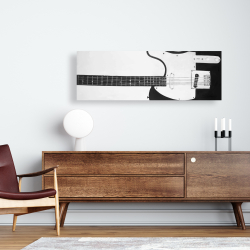 Canvas 16 x 48 - Black rock guitar
