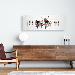 Toile 16 x 48 - Cyclistes à la fin d'une course