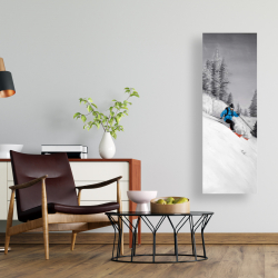 Toile 16 x 48 - Homme skiant dans la montagne 