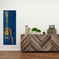 Canvas 16 x 48 - Modern blue abstract guitar