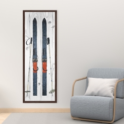 Toile 16 x 48 - Ski bleu vintage