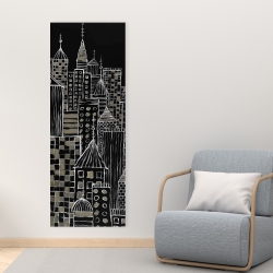 Canvas 16 x 48 - Illustrative city towers