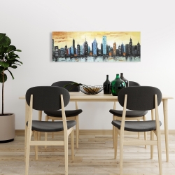 Canvas 16 x 48 - Skyline on cityscape
