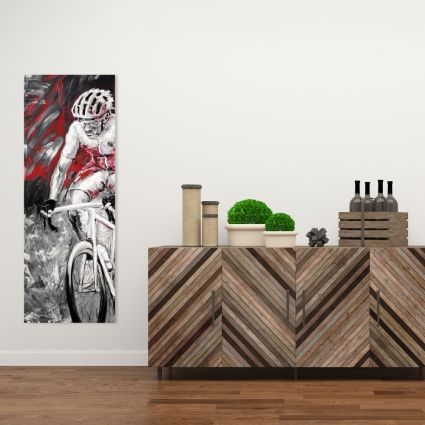 Cycliste professionnel rouge
