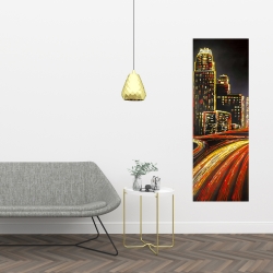 Toile 16 x 48 - Ville animée de nuit