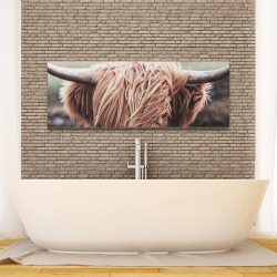Toile 16 x 48 - Vache highland désaturée
