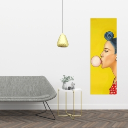 Toile 16 x 48 - Femme rétro avec queue de cheval