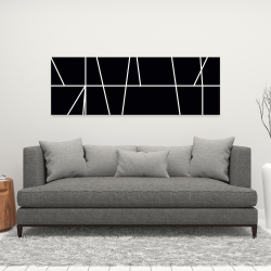 Toile 16 x 48 - Rayures blanches sur fond noir