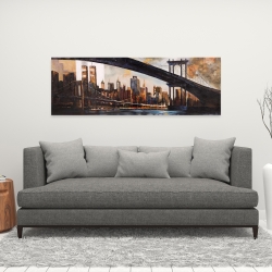 Toile 16 x 48 - Coucher du soleil sur new-york