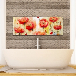 Canvas 16 x 48 - Red flowers garden
