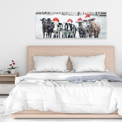 Canvas 16 x 48 - Curious christmas cows