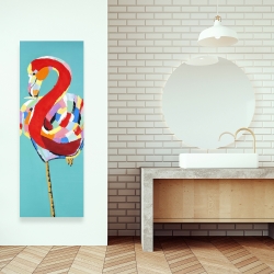 Canvas 16 x 48 - Colorful flamingo
