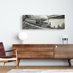 Canvas 16 x 48 - Vintage passenger locomotive 
