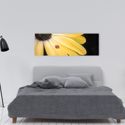 Canvas 16 x 48 - Yellow daisy and ladybug