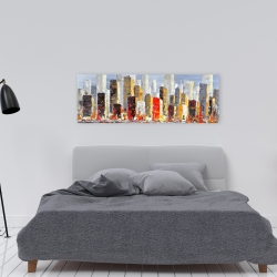 Canvas 16 x 48 - Colorful buildings with water reflection