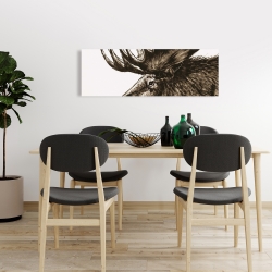 Toile 16 x 48 - Panache d'orignal sépia