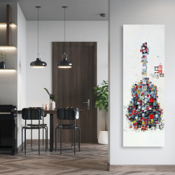 Toile 20 x 60 - Guitare abstraite géométrique