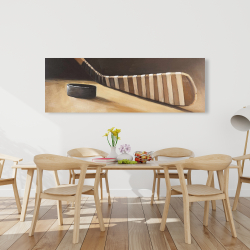 Canvas 20 x 60 - Stick and hockey puck