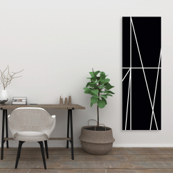 Toile 20 x 60 - Rayures blanches sur fond noir