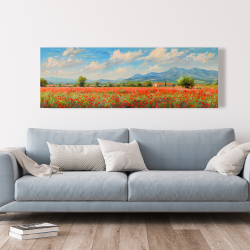 Toile 20 x 60 - Champ rouge