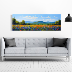 Toile 20 x 60 - Champ bleu
