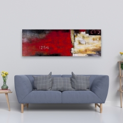 Toile 20 x 60 - Oeuvre abstraite avec chiffres