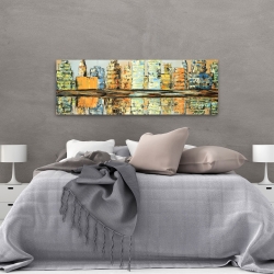 Canvas 20 x 60 - Reflections of a colorful city