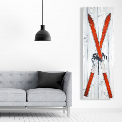 Canvas 20 x 60 - Vintage red ski