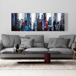 Toile 20 x 60 - Ville bleue abstraite