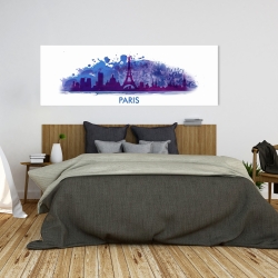 Toile 20 x 60 - Silhouette en éclats de peinture de paris