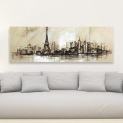 Toile 20 x 60 - Esquisse de la tour eiffel