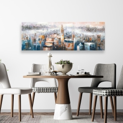 Toile 20 x 60 - Paysage urbain de new-york avec l'immeuble chrysler