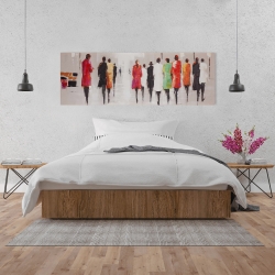 Toile 20 x 60 - La silhouette du peuple dans la rue