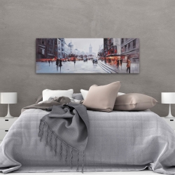 Toile 20 x 60 - Scene de rue avec voitures
