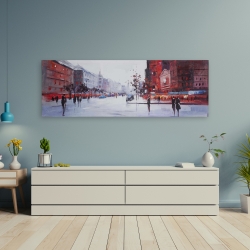 Canvas 20 x 60 - Black and red street scene