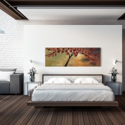 Canvas 20 x 60 - Red flowers tree