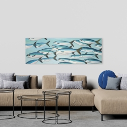 Canvas 20 x 60 - Small fish of caesio caerulaurea